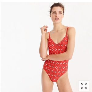 Strappy one piece laser eyelet red swimsuit NEW!